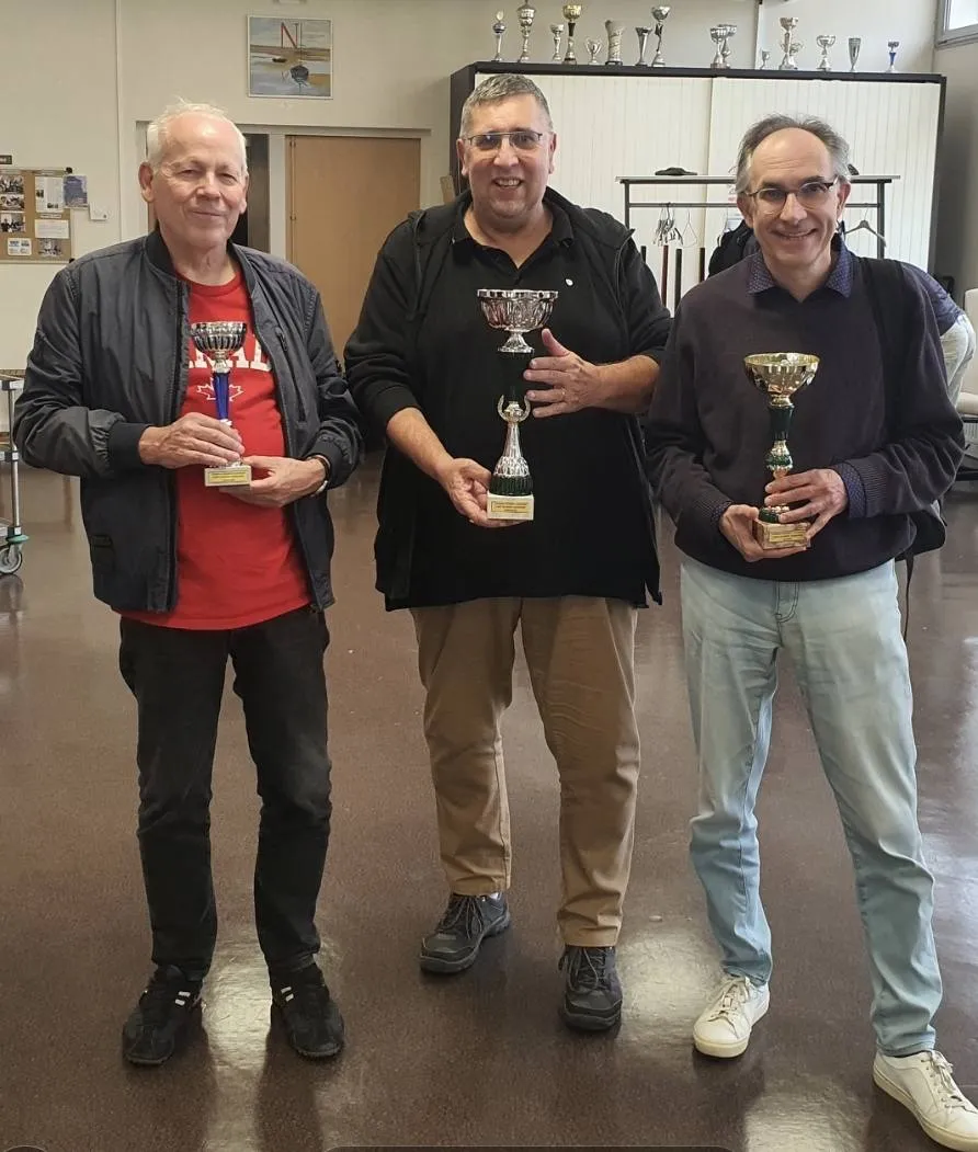 Podium du tournoi : Jean-François HIMBER, Pascal ASTRESSES, Jean-François LACHAUD (de g. à dr.)